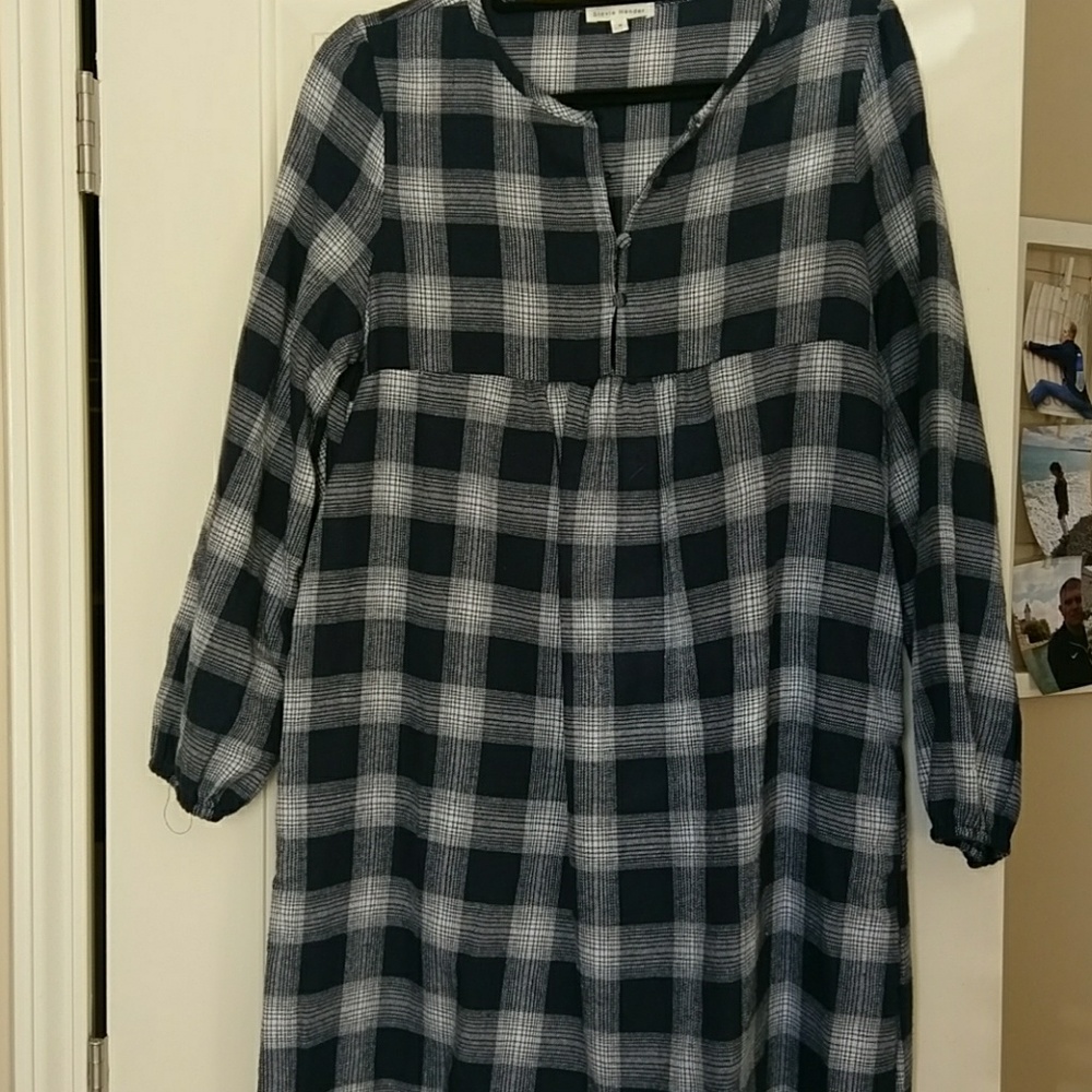 Button up flannel dress